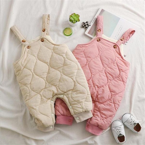 

jumpsuits baby winter clothes thick warm jumpsuit overalls sleeveless romper born infant toddler boy girl, Blue