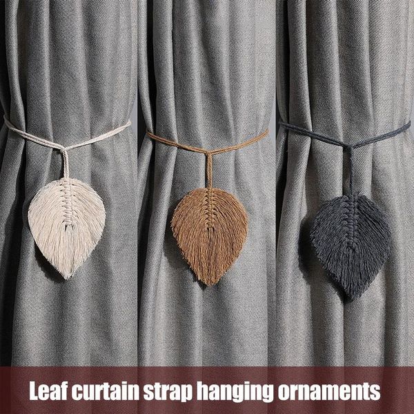 

decorative objects & figurines boho curtain tie creative leaves hanging ornament hand-woven cotton rope decoration for wedding home living r