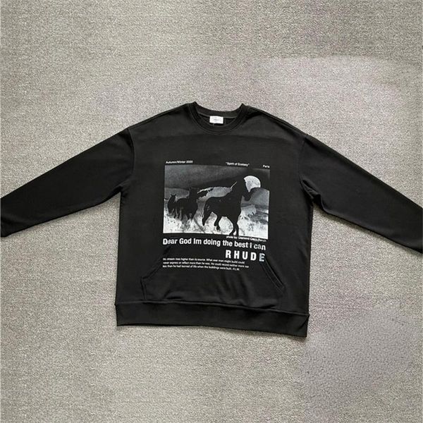 

men's hoodies & sweatshirts nice washed fashion men 1:1 quality heavy fabric women streetwear long sleeve vintage hoodie, Black