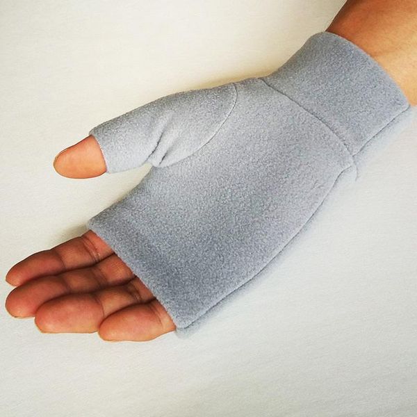 

sports gloves 1pair fleece half finger fingerless for women men winter warm workout hand warmer outdoor mittens, Black