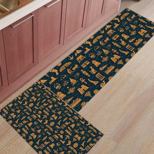 

cushion/decorative pillow 2pcs/set texture egypt animal pattern long kitchen mat bedroom entrance doormat home floor decor rug living room c