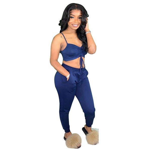 

blue two piece summer outfits for women 2021 matching sets dstring co ord sets casual 2 piece lounge set women club outfits, Black;white