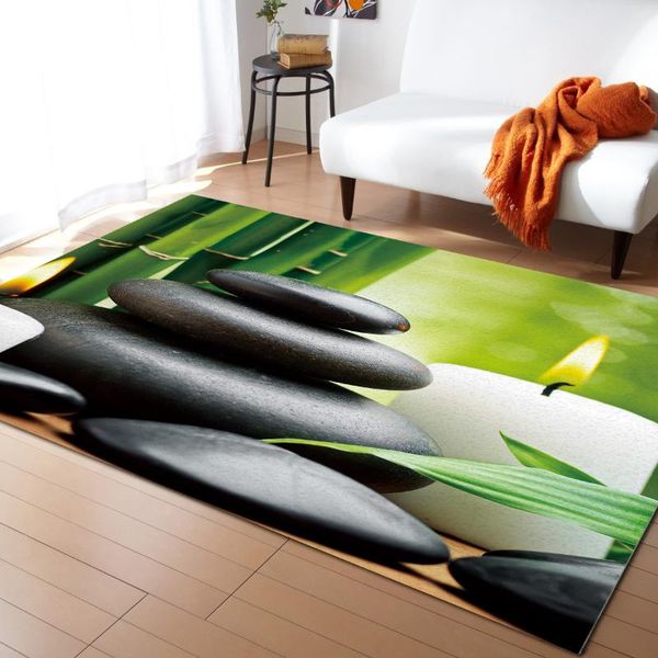 

carpets zen stone bamboo candle printed floor mat door mats lounge rug kids carpet living room bedroom modern home decoration