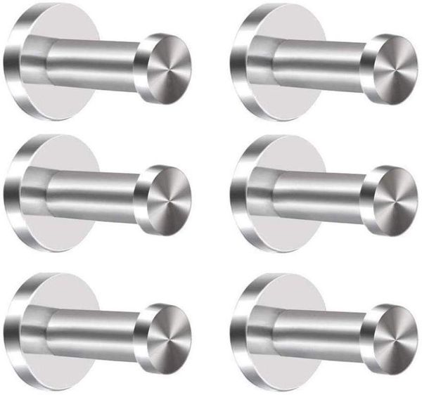 

hooks & rails 6pcs wall hook stainless steel door coat bathrobe towel patere
