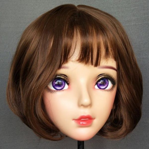 

party masks (nan-02)female sweet girl resin half head kigurumi bjd mask cosplay japanese anime role lolita crossdress doll