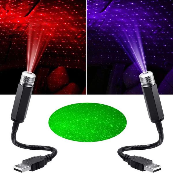 

night lights 5v usb car roof galaxy projector lamp portable star red light 360 adjustable atmosphere for indoor wall ceiling decor