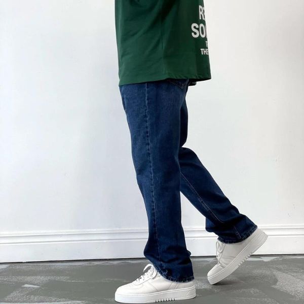 

men's jeans 2021 spring slim fit tapered men casual basic classical trousers brand clothing s-3xl hyeman king, Blue