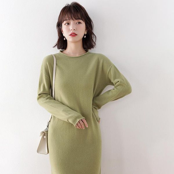 

women's sweaters cashmere knitted for women 2021 arrival winter/ autumn o-neck female dresses long style s-xxl girl clothes, White;black
