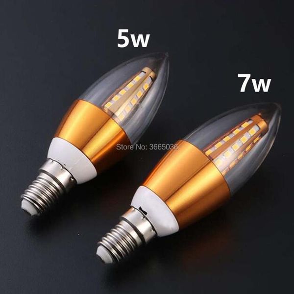 

bulbs 10pc 5w/7w led light candle flame bulb c35 warm 3000k e14 e26 e27 100v 110v 220v tip/tail shape no glare sconce candelabra
