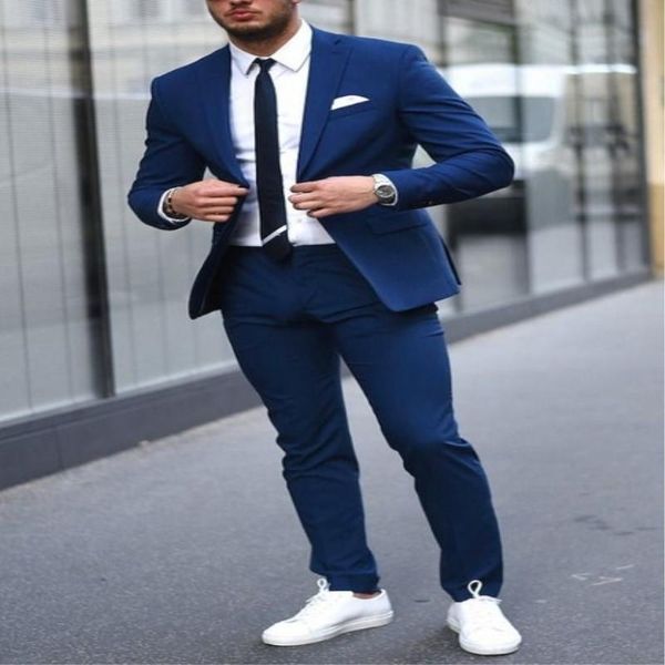 Erkek Takım Elbise Blazers 2021 2 Parça Son Ceket Pantolon Tasarımlar Casual Özel Made Için Made Düğün Çentikli Yaka Slim Fit Fiesta Elbiseler