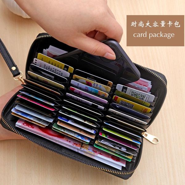 

wallets wallet 2021 long large capacity card bag zipper handbag purse carteira masculina, Red;black