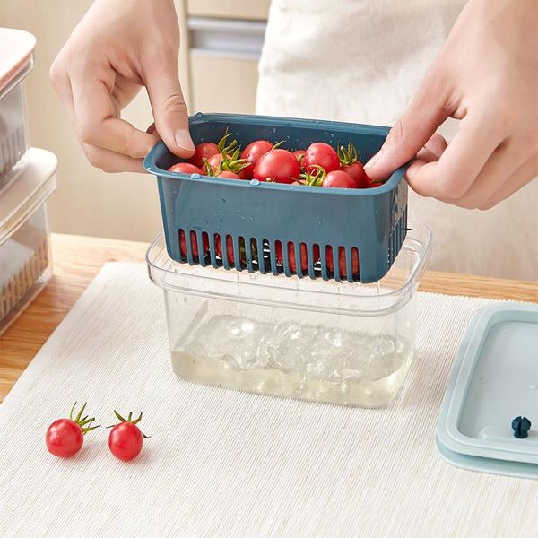 

storage bottles & jars kitchen transparent box refrigerator container sealed fruit vegetable fresh-keeping home organizer