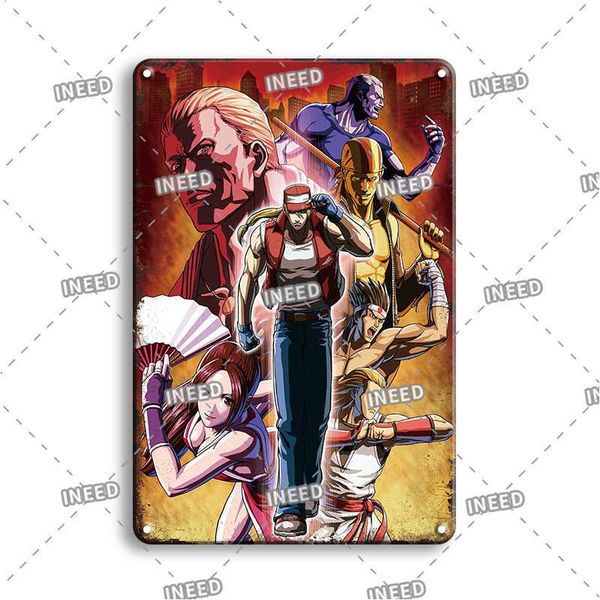 

classic kof game poster tin sign vintage gamer room decoration metal plate retro king of fighters art wall decor plaques