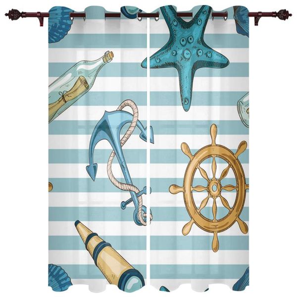 

polyester translucent curtains anchor starfish telescope pattern luxury for living room kitchen bedroom windows curtain & drapes