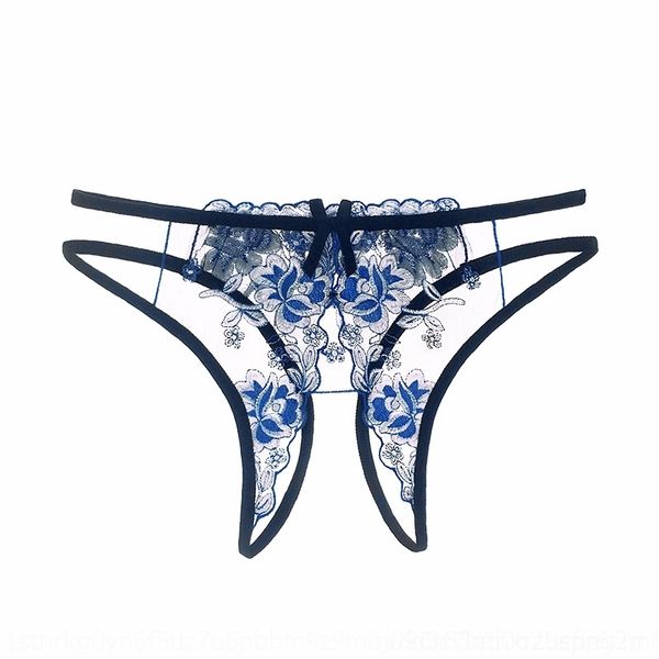 

m2ys wear open crotch embroidery temptation women's underwear perspective thong women's low waist buttocks underpants underpants, Red;black