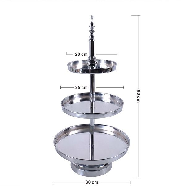 

other bakeware 1pcs-6pcs cake stand set silver crystal metal cupcake decorations dessert pedestal party display tray