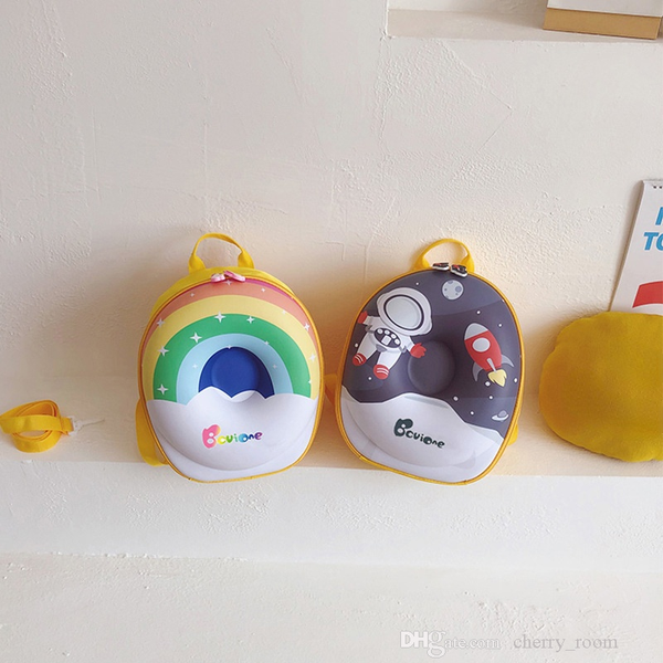 

baby boys girls backpack 2021 cute toddler kids rainbow anti-lost backpacks donut eggshell kindergarten bag for boys girls shoulders bags f5
