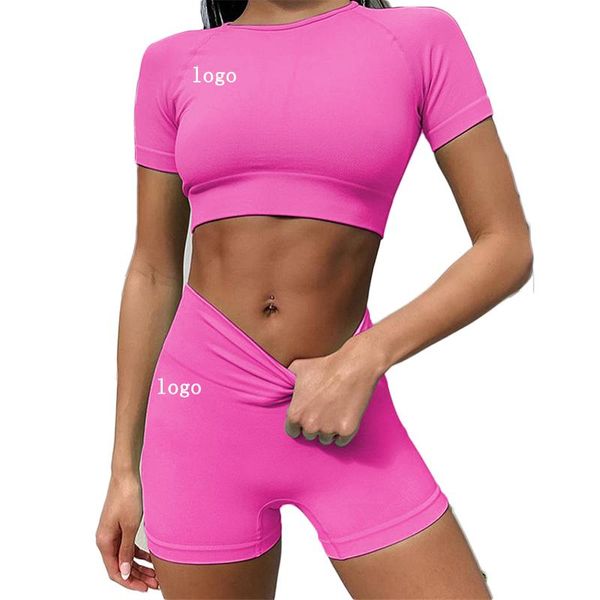 

seamless running sports suit yoga set short sleeve shorts vest outdoor fitness outfit