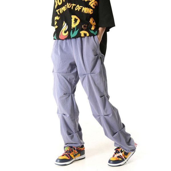 

men's pants jogger trousers men women high street hip hop folds casual loose sweatpants male streetwear fashion harem, Black