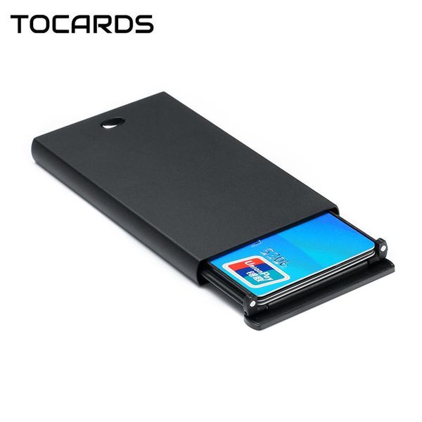 

card holders tocards rfid 2021 antitheft holder men's bank id box male business name cards case mini thin wallet, Brown;gray