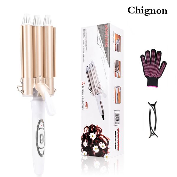 

professional curling iron ceramic triple barrel hair styler hair lectric curlers electric irons curling hair waver styling tools
