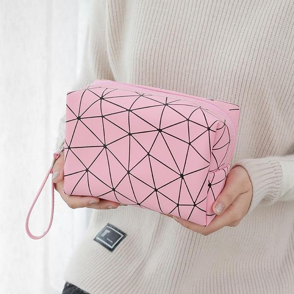

cosmetic bags & cases large-capacity waterproof pu travel bag women portable lazy storage simple ladies zipper pouch makeup organizer