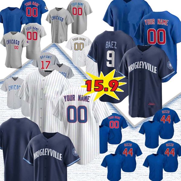 

chicago javier baez wrigleyville 2021 city connect jersey kris bryant addison russell anthony rizzo joc pederson contreras craig kimbrel jer, Blue;black