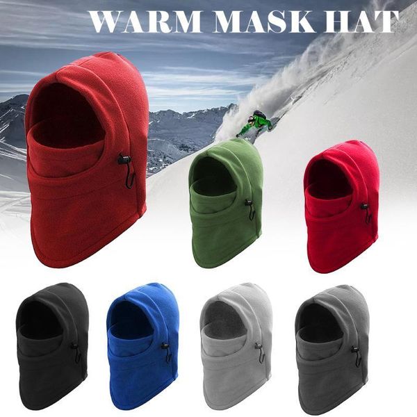 

outdoor hats winter warm fleece beanies for men bandana neck warmer caps face ski mask cap special forces cold-proof hiking sports1, Black;white