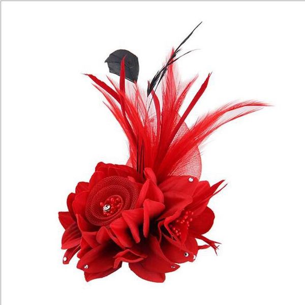 

feather corsage bridesmaid sisters hand flowers artificial bride f wedding party decoration bridal prom headdress flower decorative & wreath
