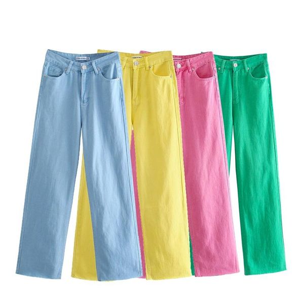 

women's pants & capris summer denim trousers female bohemian fashion candy high waist slim color stretch leisure full length jean women, Black;white