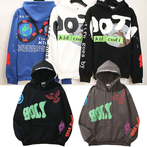 

european and american kanye's same cpfm peace pigeon bergamot hoodie three-dimensional foam printing hoodie loose sweater, Black