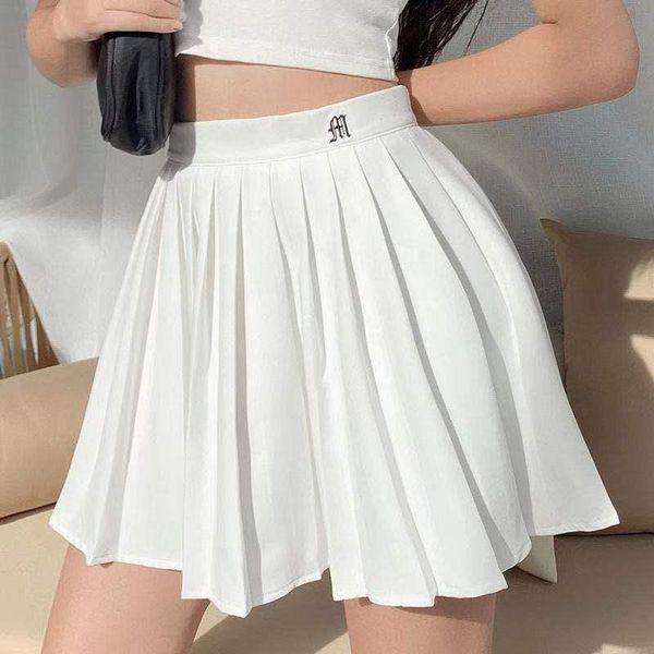 

skirts y2k moon summer women 2021 high waist all match student tennis pleated skirt female cute sweet girls dance preppy mini, Black