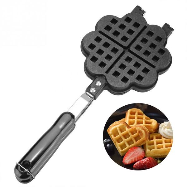 

baking moulds heart shape egg waffle bake mold pan household gas non-stick diy maker press plate tool kitchen supplies