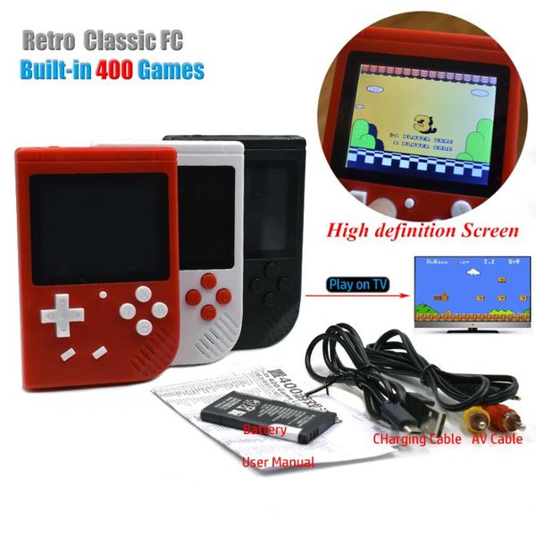 

portable game players 5pcs coolboy retro mini 2 handheld console emulator built-in 400 games video 3.0 inch color lcd