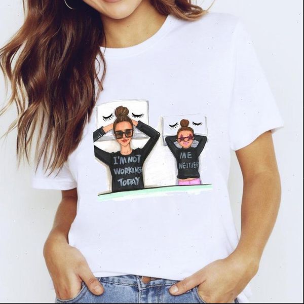 

t shirts womens for women cartoon printing clothes mom love mama clothing print lady graphic shirt ladies female, White