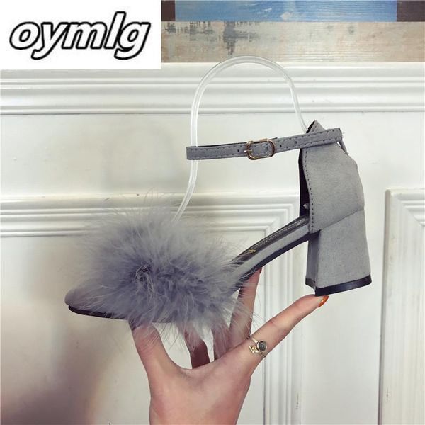 

dress shoes 2021 spring 5cm thick with high heels suede buckle single female prom wedding sandals mujer pumps, Black