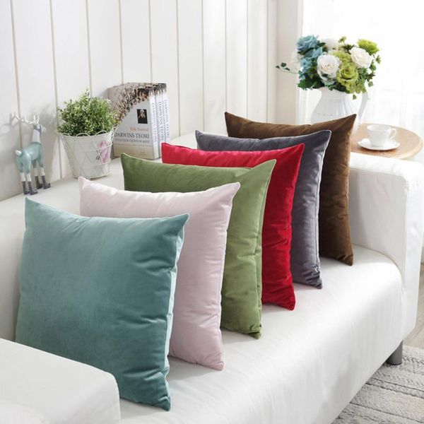 

cushion/decorative pillow square cushion cover decorative funda cojin solid sofa capa de almofada velvet kussenhoes kussens woondecoratie