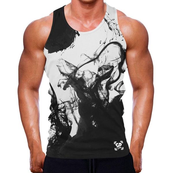 

men' tank zogaa mens shirt casual printed sleeveless vest male u neck gym bodybuilding fitness clothing men tanks top, White;black