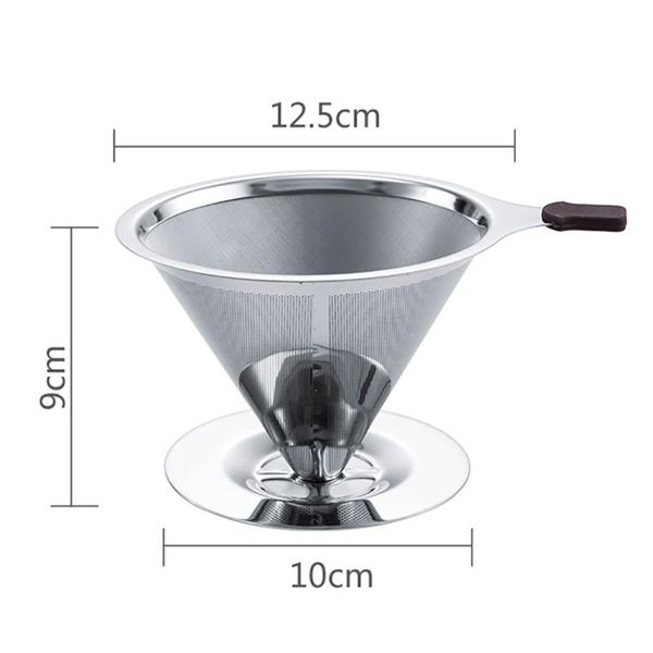 

coffee filters reusable filter stainless steel holder metal mesh funnel baskets drip cup cups 2021