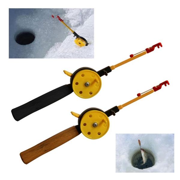 

portable kids winter ice fishing rod with reel ocean carp boat tackle accessories send random rods