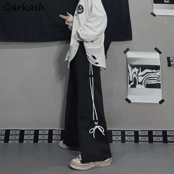 

women's pants & capris women korean summer high street bandage couple loose joggers casual all-match fashion stylish students friends, Black;white