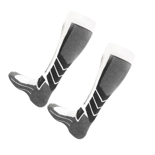

thicken sports socks breathable sweat absorption comfortable anti-slip long tube for skiing climbing (white, size xs, Black