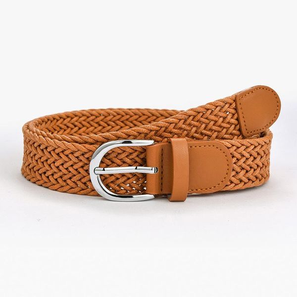 

belts 2021 silver buckle decorative dress women's belt korean version wax rope woven soft women pu factory supply, Black;brown