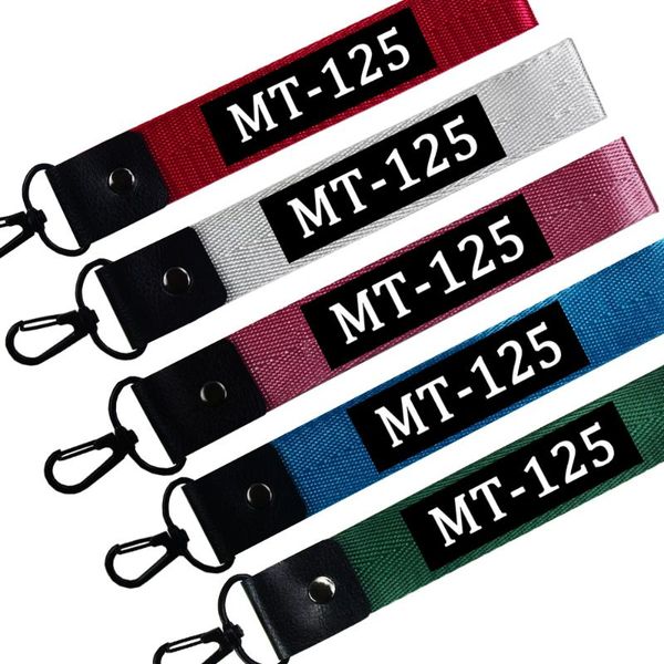 

keychains motorcycler keychain keyring car key straps fob keycord phone lanyards for yamaha mt 125 mt-125 mt125 accessories, Silver