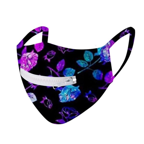

masks print zipper face fashion washable cotton fabric for drinking eating anti-dust masque face halloween cosplay