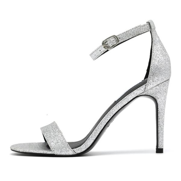 

sandals women high heel soft silks silver black red buckle strap rome shoes stilettos peep-toe wedding bridesmaid pump o9ds