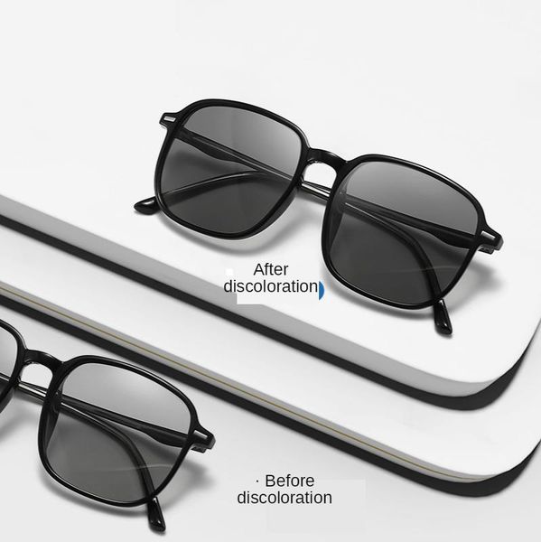 

sunglasses men polarized pochromic ocean lens for women fashion rivetl square sun glasses gradient rays brand designer, White;black