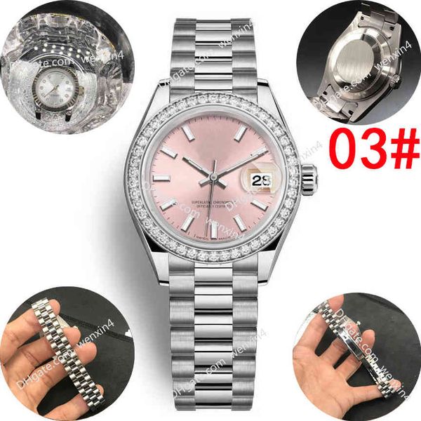 Kadın Diamond Watch Ladies Watches Beyaz Dikdörtgen Altın 26mm Roman Dial Başkanlık Grubu Montre De Luxe 2813 Otomatik Çelik Yüzme Su geçirmez kol saatleri