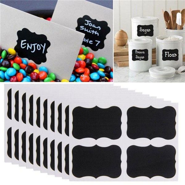 

blackboard stickers waterproof chalkboard kitchen spice label sticker home jars bottles tags labels white marker storage &