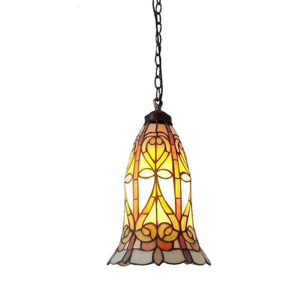 

pendant lamps european retro rattan chandelier tiffany lamp bedroom kitchen aisle bar cafe colored glaze nostalgic ornaments hanglampen